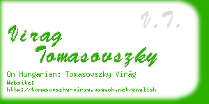 virag tomasovszky business card