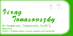 virag tomasovszky business card